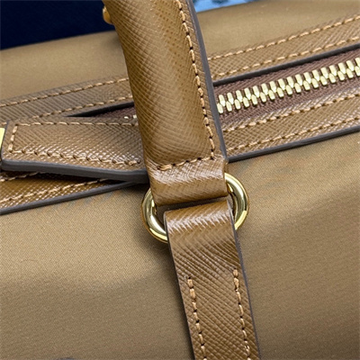 Pra*a re-edition 1978 medium re-nylon and saffiano leather top-handle bag cork beige 1bb233