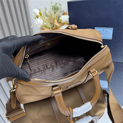 Pra*a re-edition 1978 medium re-nylon and saffiano leather top-handle bag cork beige 1bb233