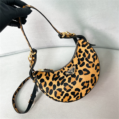 Pra*a arqué leopard print horsehide shoulder bag 1bc194