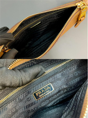 Pra*a mini hobo bag brown calfskin 1bc238