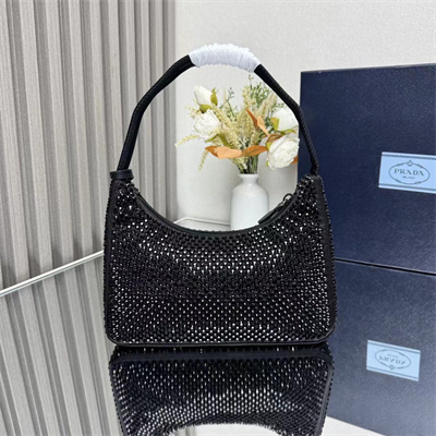 pra*a  re-edition 2000 mini-bag with Di*m*nd all black 1ne515