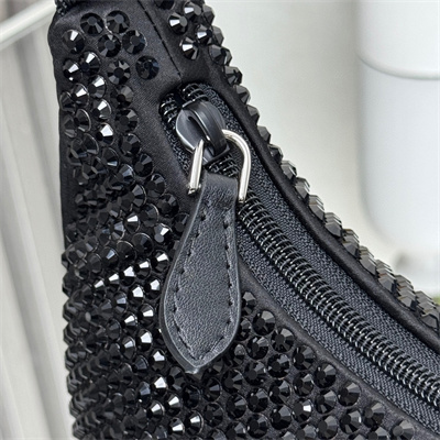 pra*a  re-edition 2000 mini-bag with Di*m*nd all black 1ne515