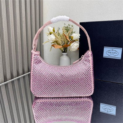 pra*a  re-edition 2000 mini-bag with Di*m*nd pink 1ne515