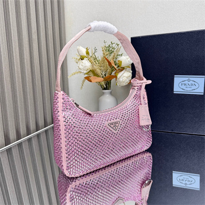 pra*a  re-edition 2000 mini-bag with Di*m*nd pink 1ne515