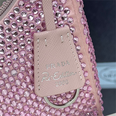 pra*a  re-edition 2000 mini-bag with Di*m*nd pink 1ne515