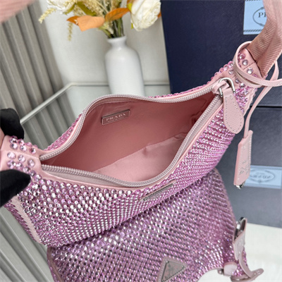 pra*a  re-edition 2000 mini-bag with Di*m*nd pink 1ne515