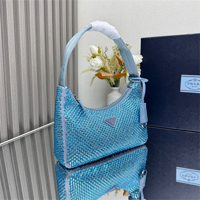 pra*a  re-edition 2000 mini-bag with Di*m*nd  blue 1ne515