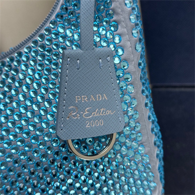 pra*a  re-edition 2000 mini-bag with Di*m*nd  blue 1ne515