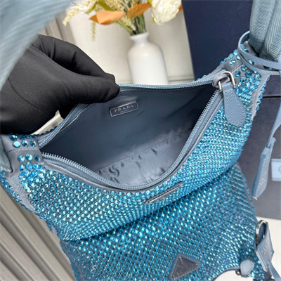 pra*a  re-edition 2000 mini-bag with Di*m*nd  blue 1ne515