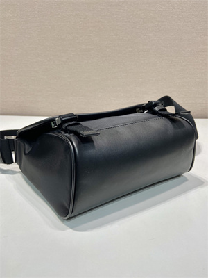 Pra*a re-nylon and leather shoulder bag black 2vd066
