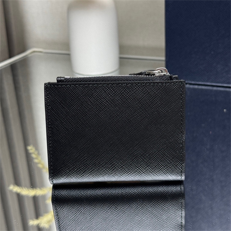 Pra*a saffiano leather card holder black 2mc066