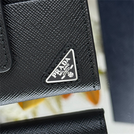 Pra*a saffiano leather card holder black 2mc066