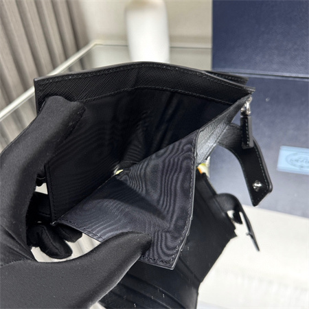 Pra*a saffiano leather card holder black 2mc066