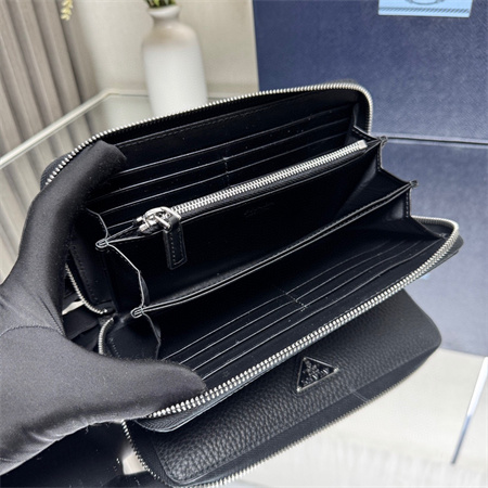 Pra*a grained leather wallet black 2ml317