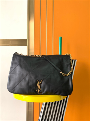 Y.S.L Large JAMIE 4.3 BAG IN LAMBSKIN Black Color Gold Tone Metal