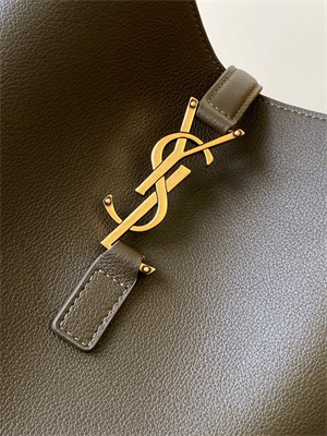 y.s.l le 5 a 7 S*pple large hobo bag in kaki green leather