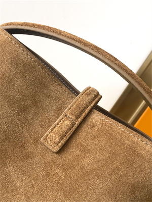Y.S.L LE 37 Mini In Brown Suede Leather Bucket Bag