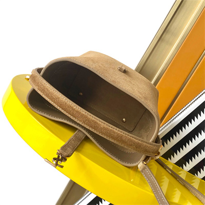 Y.S.L LE 37 Mini In Brown Suede Leather Bucket Bag