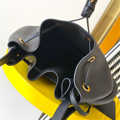 Y.S.L PARIS VII FLAT Small HOBO BAG In Black Grained Calfskin Leather