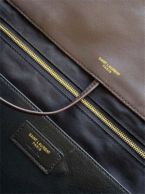 Y.S.L Large JAMIE 4.3 BAG IN LAMBSKIN Arabica Color Gold Tone Metal