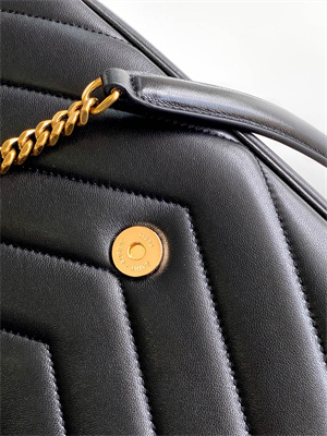 Y.S.L LOULOU Medium in MATELASSÉ lambskin Gold Tone Metal Black Color