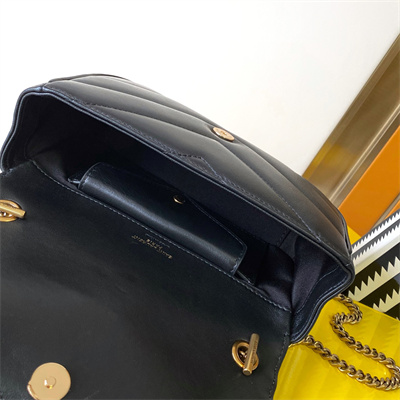 Y.S.L LOULOU Mini in MATELASSÉ lambskin Gold Tone Metal Black Color