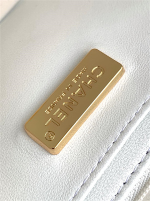 Cha.nel Mini Classic Flap Bag Tweed With Sequins Gold Tone Metal White/Pink 01116