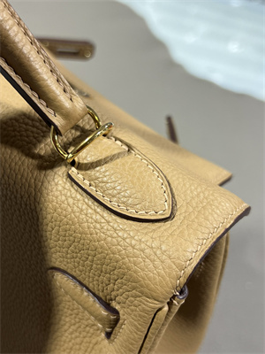 Kelly Retourne Bag Togo Leather 25/28CM Gold/Silver Hardware In Chai Color HS