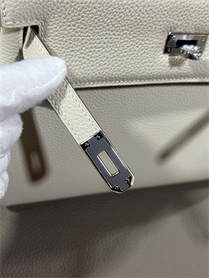 Kelly Retourne Bag Togo Leather 25/28CM Gold/Silver Hardware In Craie Color HS