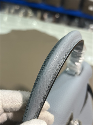 Kelly Retourne Bag Togo Leather 25/28CM Gold/Silver Hardware In Blue Linen Color  HS