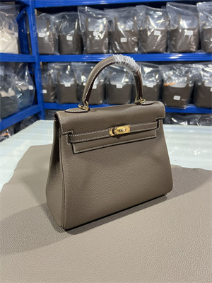 Kelly Retourne Bag Togo Leather 25/28CM Gold/Silver Hardware In Etoupe Color HS