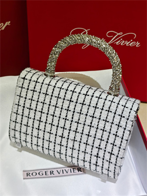Roger Vivier Jewel Efflorescence Mini Bag In Tweed White/Black