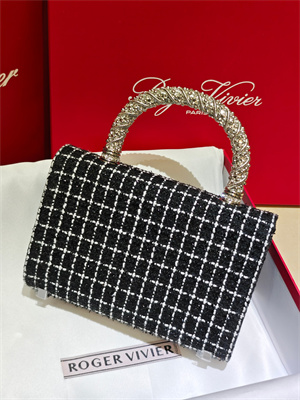 Roger Vivier Jewel Efflorescence Mini Bag In Tweed Black