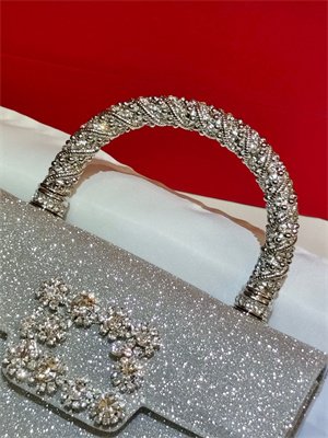 Roger Vivier Jewel Efflorescence Mini Bag in glitter Silver