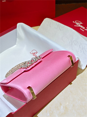 Roger Vivier Jewel Efflorescence Mini Bag In Satin Pink