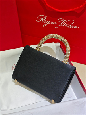 Roger Vivier Jewel Efflorescence Mini Bag In Satin Black