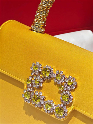 Roger Vivier Jewel Efflorescence Mini Bag In Satin Yellow