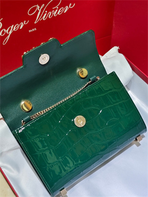 Roger Vivier Jewel Efflorescence Mini Bag In Leather Green