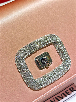 Roger Vivier Viv’ Choc Mini Bag In Satin Beige