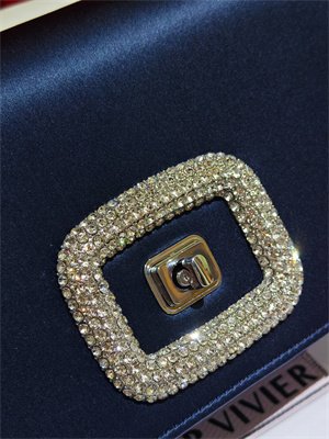 Roger Vivier Viv’ Choc Mini Bag In Satin Navy