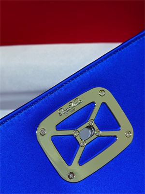 Roger Vivier Viv’ Choc Mini Bag In Satin Blue