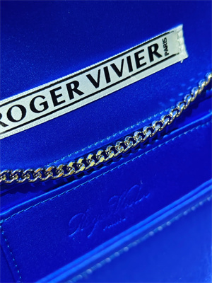Roger Vivier Viv’ Choc Mini Bag In Satin Blue