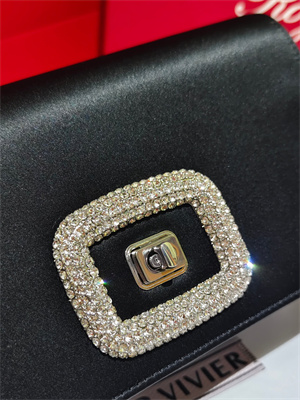 Roger Vivier Viv’ Choc Mini Bag In Satin Black