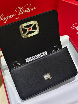 Roger Vivier Viv’ Choc Mini Bag In Satin Black