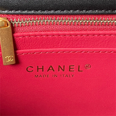 Ch*el 23s camellia flap bag lambskin gold tone metal black as4064