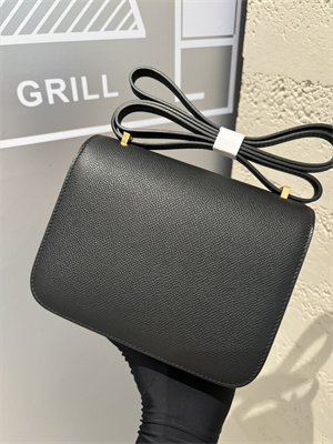 Constance Bag Epsom Leather 18CM Gold/Silver Tone Metal In Black Color HS  (With mirror)