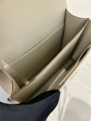 Constance Bag Epsom Leather 18CM Gold/Silver Tone Metal In Craie Color HS  (With mirror)