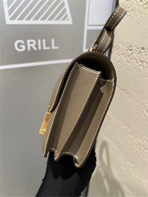 Constance Bag Epsom Leather 18CM Gold/Silver Tone Metal In Etoupe Color HS  (With mirror)