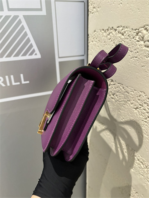 Constance Bag Epsom Leather 18CM Gold/Silver Tone Metal In Anemone Color HS  (With mirror)