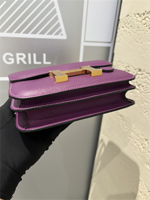 Constance Bag Epsom Leather 18CM Gold/Silver Tone Metal In Anemone Color HS  (With mirror)